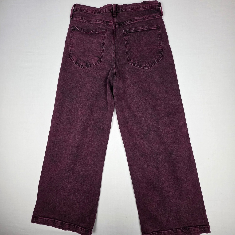 GAP High Rise Stride Jeans Women 31 12S Burgundy Overdyed Regenerative Cotton - Picture 6 of 11